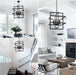 Black Industrial Geometric Pendant Lighting 6 Light