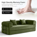 Green Convertible Sofa Bed With Removable Armrests