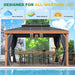 10'X13' Hardtop Gazebo Outdoor Aluminum Wood Grain Gazebos with Galvanized Steel Roof and Mosquito Net for Patios, Deck, Backyard, Curtains & Netting