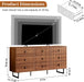 Walnut Nine Drawer Dresser Anti Tipping Reinforcement