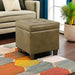 Square Tufted Storage Ottoman - Distressed Brown Faux Leather Small
