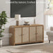 Oak Rattan Sideboard Buffet Cabinet, 60'', 4 Doors