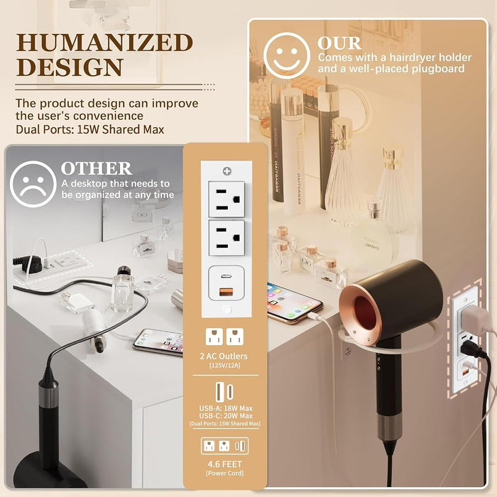 White Makeup Vanity Desk Featuring Illuminated Mirror