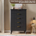 Five Drawer Dresser Anthracite Wood Curved Profile