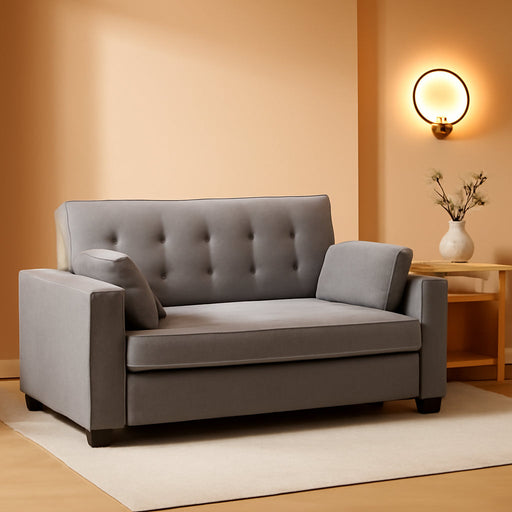 Ainsley Loveseat with Pull Out Sleeper Microfiber Charcoal Full