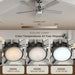 52 Inch Ceiling Fan Brushed Nickel Remote Controlled Dimmable Light Combo - Quiet Reversible - 5 Grey Blades