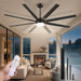 Contemporary Black Ceiling Fan With Integrated Lighting