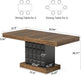 63" Modern Dining Table, Rectangular Dinner Table for 4-6, Farmhouse Kitchen Table, Sturdy Wood Pedestal Base for Kitchen/Dining Room, Rustic Brown & Black