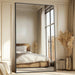 76"X44" Black Full Length Mirror, Large Floor Mirror with Stand