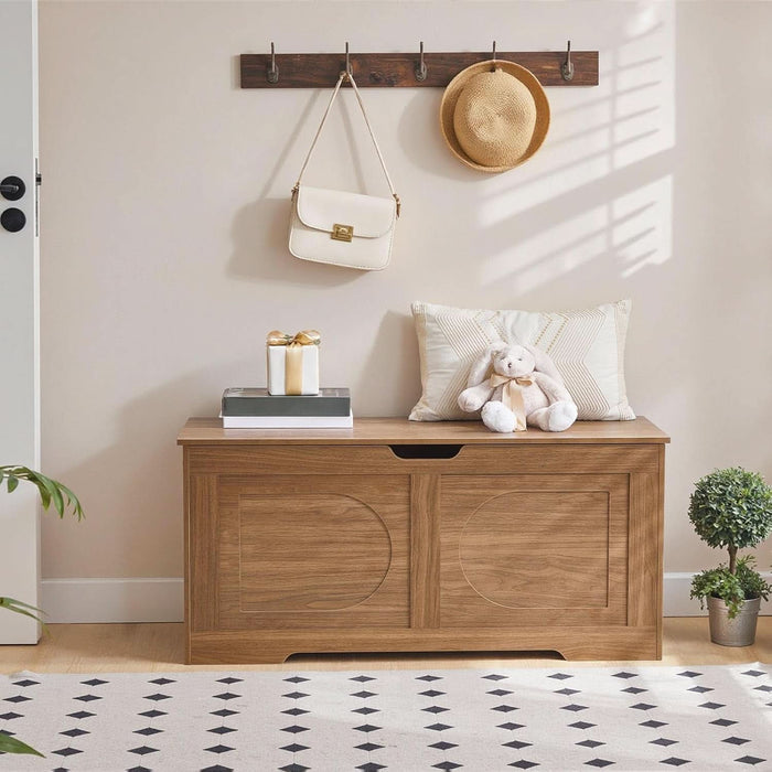 Honey Brown Engineered Wood Storage Chest ThirtyNineIn
