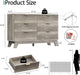 Fluted Dresser for Bedroom with 6 Drawers, 48" Wide Modern Chest of Drawers with Metal Handle, Wooden Dresser TV Stand, Wood Closet Clothes Storage Organizer for Living Room, Hallway, Grey