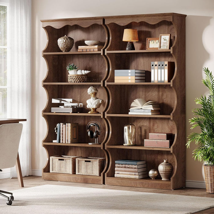 70 Inches Tall DisplayBookcase Featuring Curved Edges
