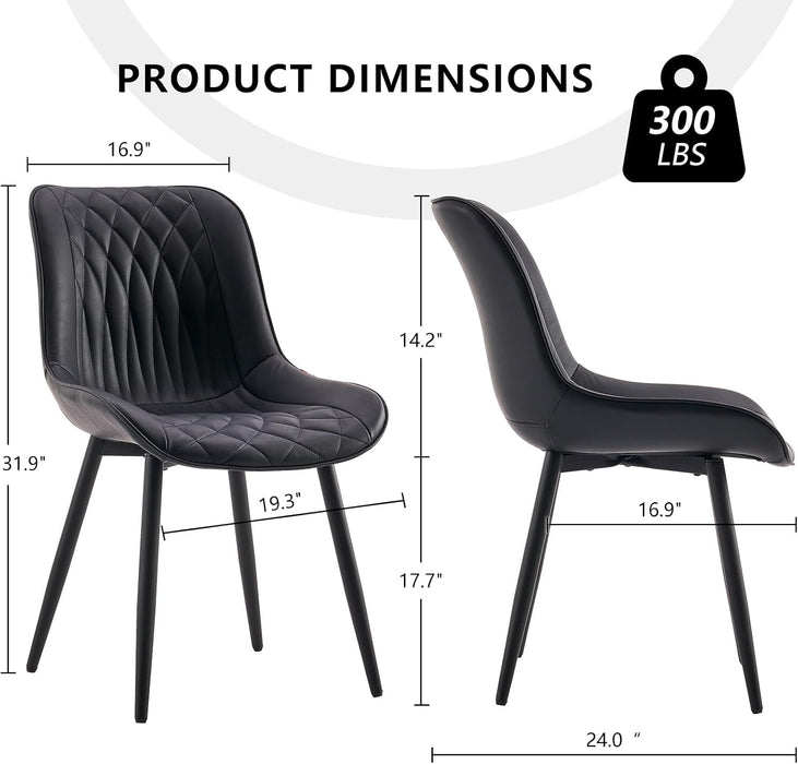 Dining Chairs Set of 2 Kitchen & Dining Room Chairs Modern Black