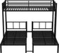 Twin over Twin over Twin Bunk Bed for 3 Kids, Heavy Duty Triple Bunk Bed with Guardrails and Ladder, Twin over Twin over Twin Triple Bunk for Kids, Teens, Black