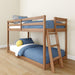 Twin Over Twin Low Bunk Bed OakEmbossedPecanFinish