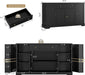 54Inch Black Contemporary Buffet Cabinet With Drawers