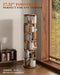 Walnut ThreeSixty Degree Rotating Bookcase On Wheels