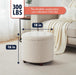 Decor round Ottoman with Storage, round Vanity Chair Stool Ottoman Pouf with Storage for Living Room and Bedroom, Boucle White
