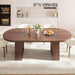 78.7" Dining Table for 6-10 People, Oval Dining Room Table with 3-Tier Storage Shelf, Modern Wood Kitchen Tables with Heavy Duty Pedestal Base for Home, Dining Room, Walnut