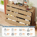 Fluted 8 Drawer Dresser for Bedroom, Wide Chest of Drawers for Closet and Bedroom Storage, Dresser Storage for Living Room