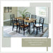 Blondon Rectangular Dining Room Table Set with 6 Chairs, Chevron Pattern, Tapered Legs, Seats 6, Wood, 60" Long, Brown & Black