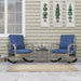 3 Piece Wicker Patio Furniture Set, PE Rattan Rocking Chairs with Coffee Table, Cushions, Outdoor Bistro Set for Porch, Garden, Poolside, Gray