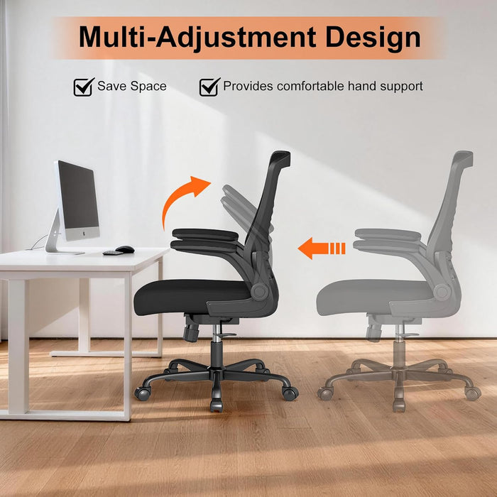 Ergonomic Office Chair, Comfy Mesh Desk Chair with Flip-Up Armrests