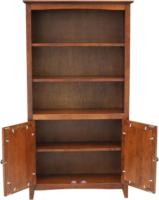International Concepts 60" Solid Wood Shaker Bookcase in Espresso