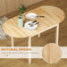 55" Solid Wood Kitchen Table for 4-6 People, Oval Drop Leaf Tables for Small Spaces, Folding Dining Table, Natural