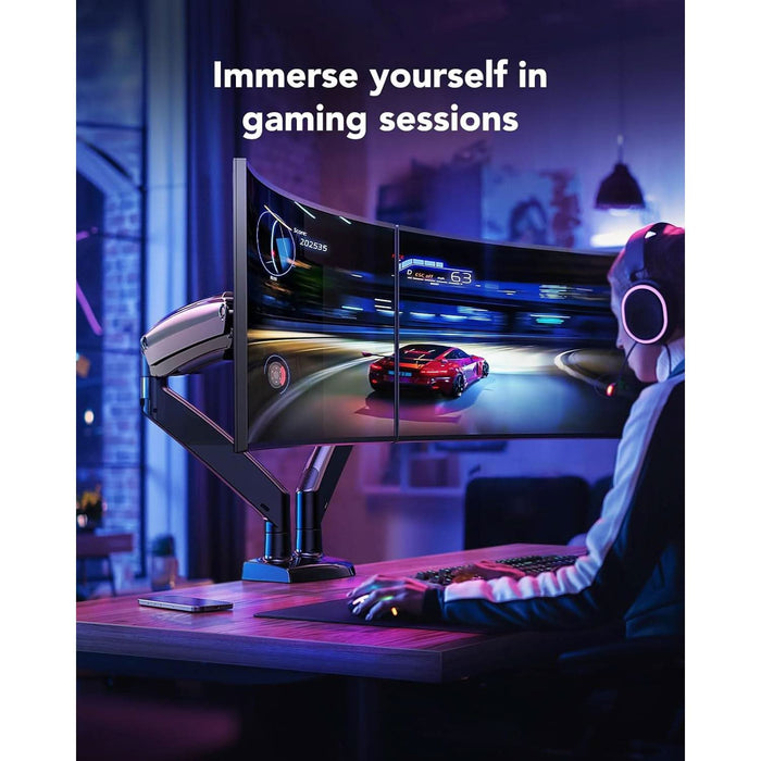 Dual Monitor Stand with USB, Height Adjustable