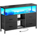 Black TV Stand with LED Lights