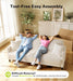 Beige 83Inch Sofa With ContouredBack ErgonomicSupport