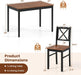 5-Piece Dining Table Set for 4, Rectangular Kitchen Table & 4 Chairs with Rubber Wood Legs, Cross Backrest, Space-Saving Mid Century Modern Dinette Set for Dining Room, Breakfast Nook, Dinner