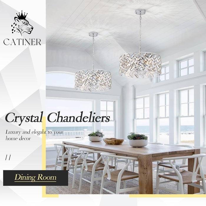 Chrome Crystal Chandelier Ceiling Mount Fixture Light