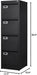 4 Drawer File Cabinet with Lock Metal Vertical File Cabinet Office Home Vertical File Cabinet for A4 Legal/Letter Size Narrow File Cabinet Locked,Assembly Required
