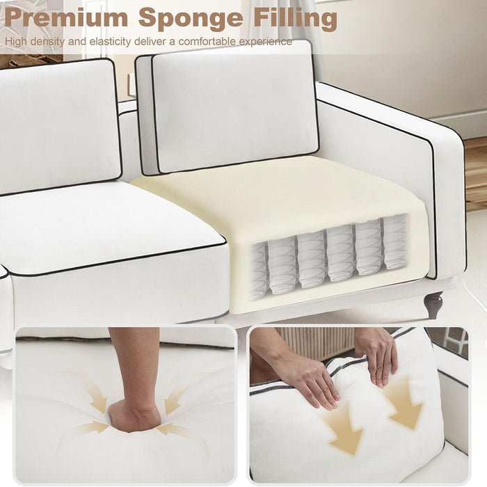 80 Inches Cloudlike Loveseat Sofa White Upholstered