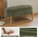 Storage Bench Ottoman, Upholstered Corduroy Storage Bench for Bedroom End of Bed, Modern Aesthetic Furniture, Large Oval Ottoman Bench for Foot of Bed, Living Room, Entryway, under Window (Green)