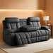 Zero Wall Hugger Power Reclining Sofa with Adjustable Headrest, Electric Reclining Couch with Drop-Down Table,Outlets, Power Loveseat Recliner Sofa for Living Room (Gray, 3 Seat)