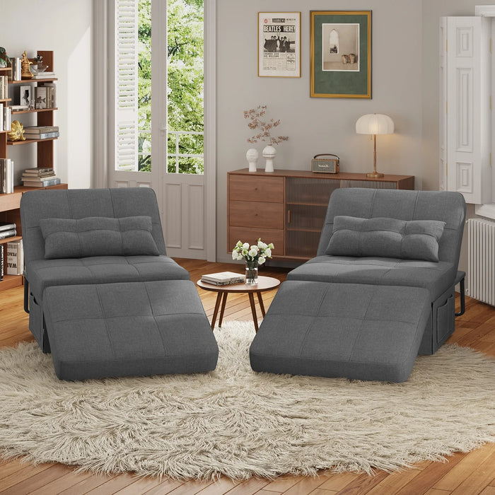 Sofa Bed,  Convertible Recliner Single Sofa Bed, Free Installation, 730 Lbs, Dark Gray