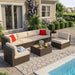 7 Pieces Patio Furniture Sets, Outdoor Sectional Patio Sofa Set