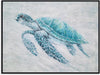 Sea Turtle Canvas Wall Art - Modern Hand Painted Teal Ocean Animal Artwork
