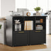 IndustrialGrade Black Lateral File Cabinet With Drawers