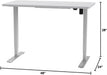 EN1 One-Piece Standing Desk, 48 X 24 Inches Solid Desktop Height Adjustable Desk, Electric Sit Stand up Desk Home Office Desks (White Frame + White Desktop)
