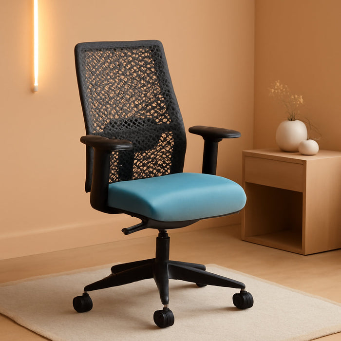 Ignition 2.0 Reactiv Ergonomic Office Chair with Lumbar Support, Breathable Flex-Back Adjustable Office Chair, Synchro-Tilt Recline, Swivel Wheels - Home Office Desk Chair for Back Pain - Blue