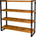 47" 4-Tier Bookshelf Rustic Wood and Metal Industrial Bookshelf for Home Office, Bedroom, Kitchen, Bathroom (Rustic Brown, 4-Tier)