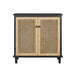 Calzada 31.5'' Tall 2 - Rattan Wicker Door Storage Accent Cabinet with Solid Wood Legs