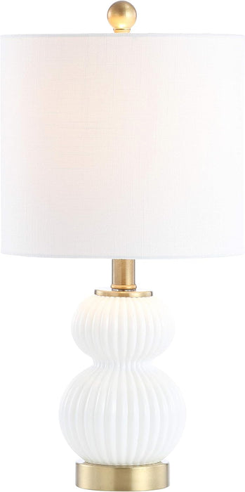 TwentyInch Shimmering White Brushed Brass Table Lamp