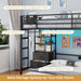 Black HeavyDuty TwinOverFullBunk Bed With Storage Drawers