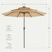 Outdoor Solar Patio Umbrella 3 Tiers with 32 LED Lights, Beach Market Table Umbrella with Crank and 8 Sturdy Ribs for Pool, Terrace, Restaurant