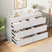 White Modern Six Drawer Dresser For BedroomStorage